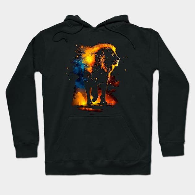 Lion on fire Hoodie by Butterfly Venom